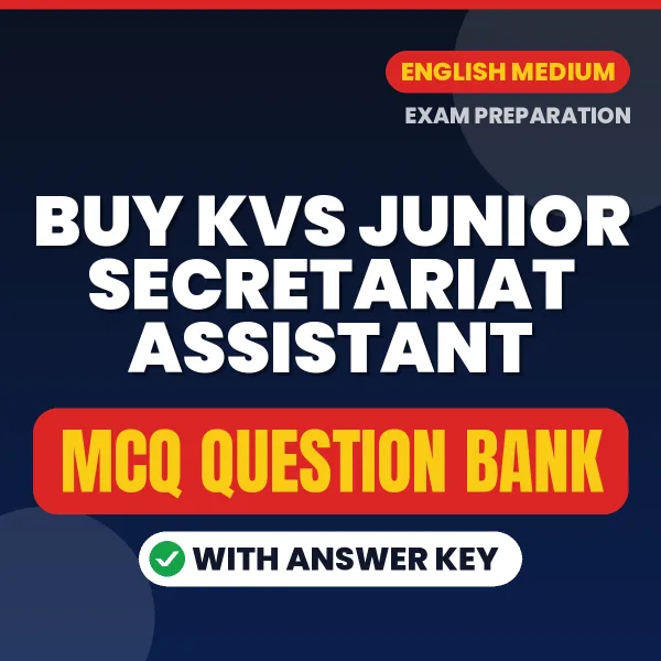 Buy KVS JUNIOR SECRETARIAT ASSISTANT Exam Objective Type Questions eBook in English – Latest Pattern MCQ Collection
