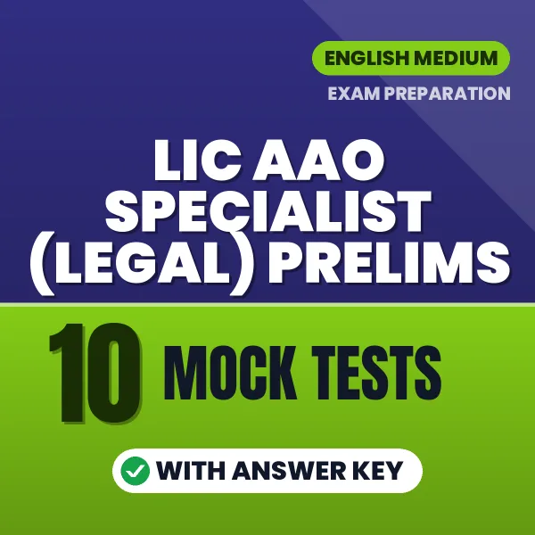 Latest Pattern LIC AAO Specialist (Legal) Prelims Mock Test eBook in English – 10 Mock Tests with Answer Key for Self-Assessment