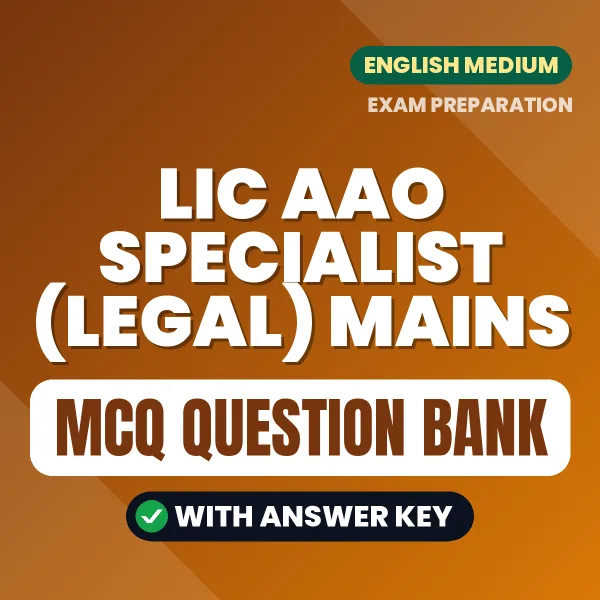 LIC AAO Specialist (Legal) Mains MCQ with Answer Key Book PDF in English – Exam-Oriented Objective Questions for Quick Revision