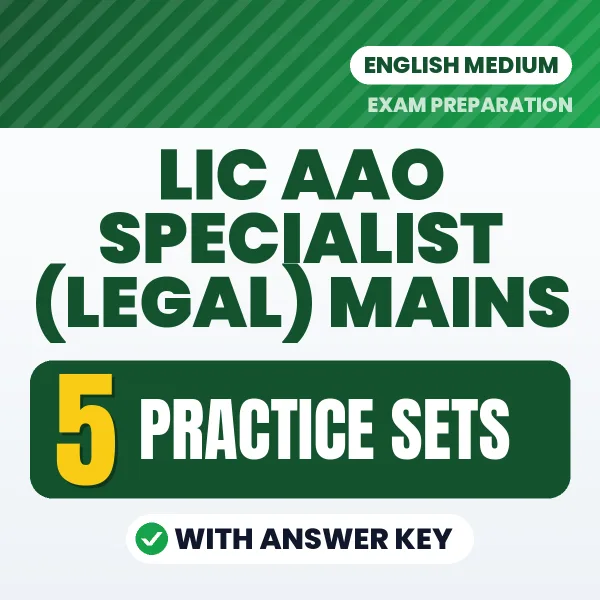 5 Practice Sets for LIC AAO Specialist (Legal) Mains Exam in English | Practice eBook with Answer Key – Instant PDF Download