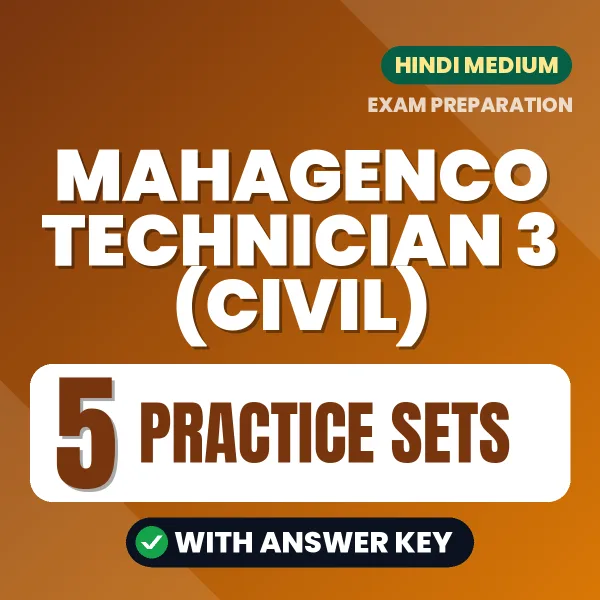 MAHAGENCO Technician 3 (Civil) Practice Set PDF in Hindi – 5 Full-Length Practice Sets with Answer Key