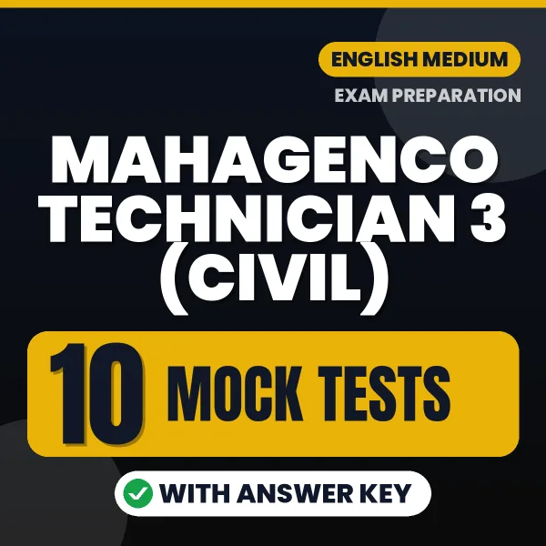 Latest Pattern MAHAGENCO Technician 3 (Civil) Mock Test eBook in English – 10 Mock Tests with Answer Key for Self-Assessment