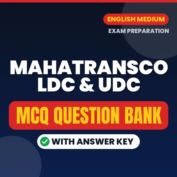 Best MCQ eBook for MAHATRANSCO LDC & UDC Exam in English | Selected Questions with Answer Key
